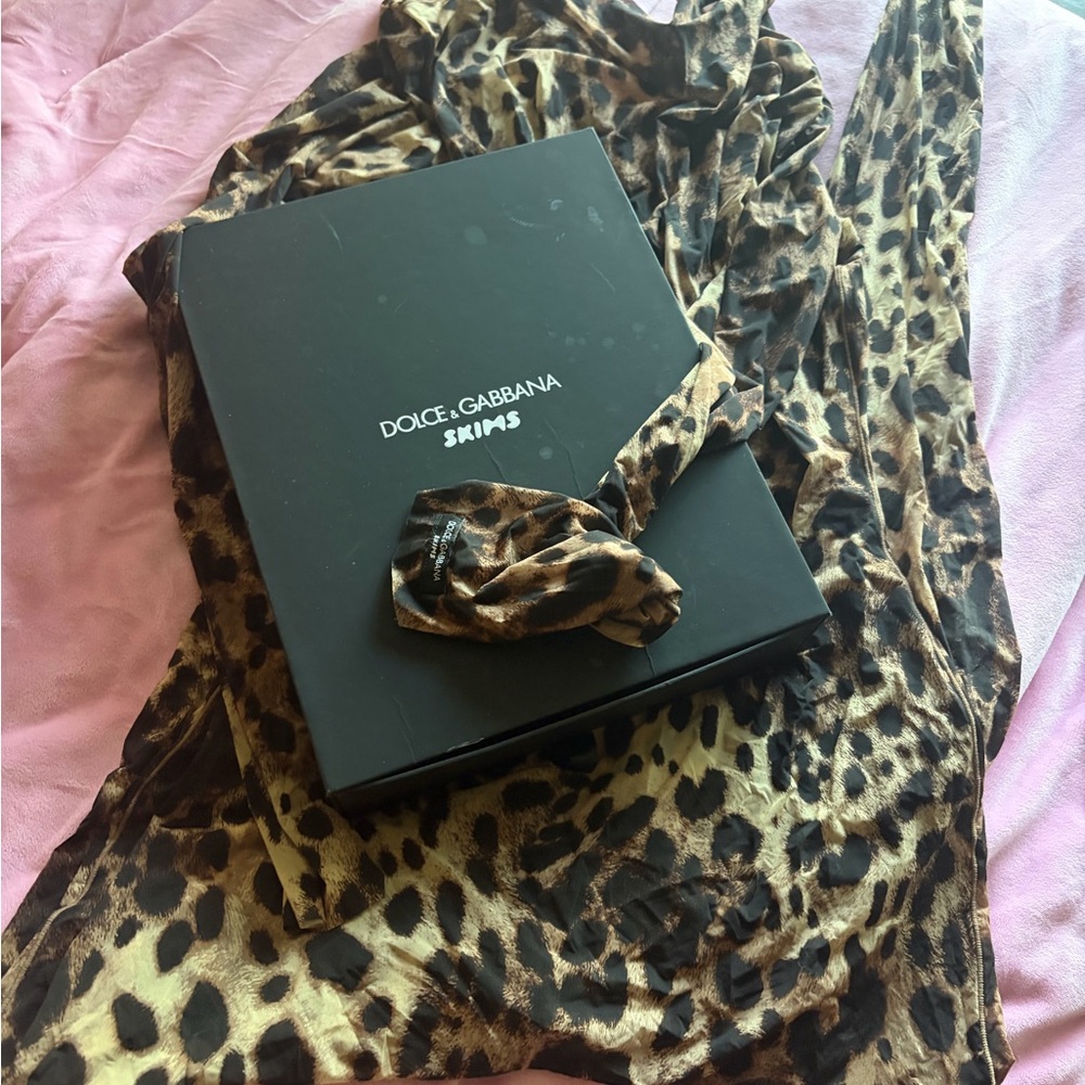 Dolce & Gabbana X SKIMS rare size large Leopard mesh catsuit